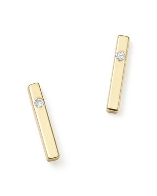 14k gold bar earring