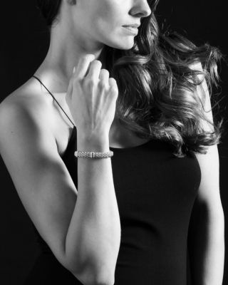 Sterling Silver Signature Caviar Fluted Station Bracelet