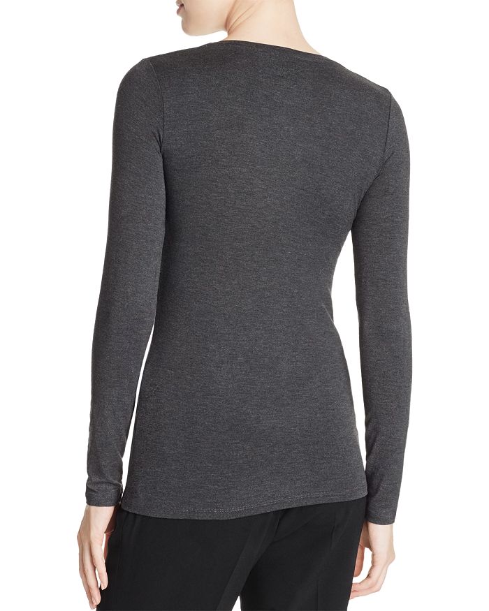 Shop Majestic Crewneck Long Sleeve Tee In Anthracite