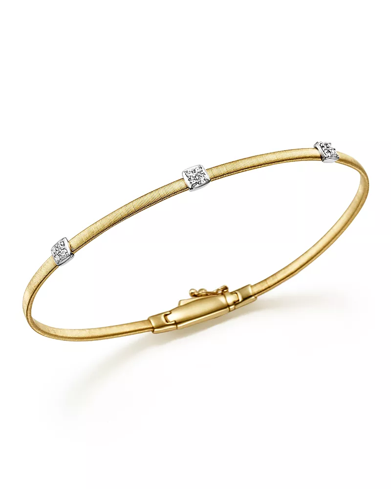 Marco Bicego Masai 18K Yellow Gold Small Three Station Diamond Bracelet