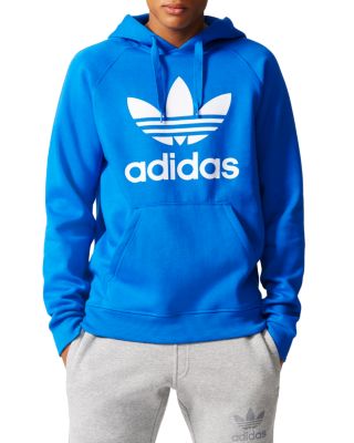 adidas trefoil hoodie blue
