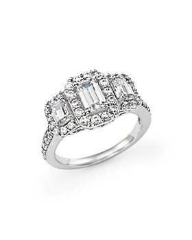 Bloomingdale's - Emerald-Cut Diamond Three Stone Engagement Ring in 14K White Gold, 2.0 ct. t.w. - 100% Exclusive