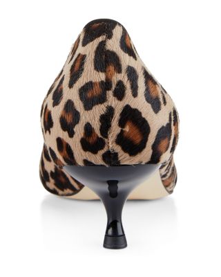 Carrie Leopard Calf Hair Kitten Heel Pumps