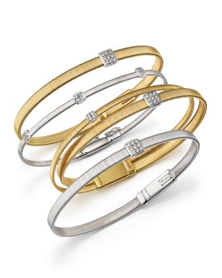 18K Yellow Gold Masai Two Strand Crossover Diamond Bracelet