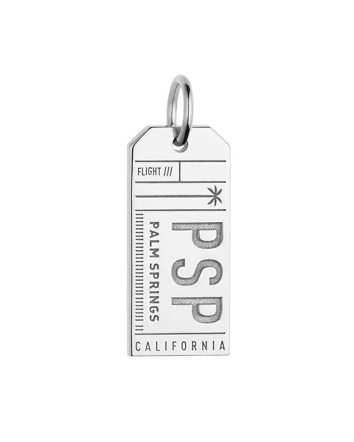 Jet Set Candy Psp Palm Springs California Luggage Tag Charm In Silver