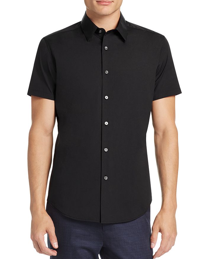 Theory Sylvain Wealth Short Sleeve Slim Fit Button-Down Shirt ...
