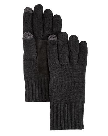 The Men's Store at Bloomingdale's Suede Patch Tech Gloves - 100% ...