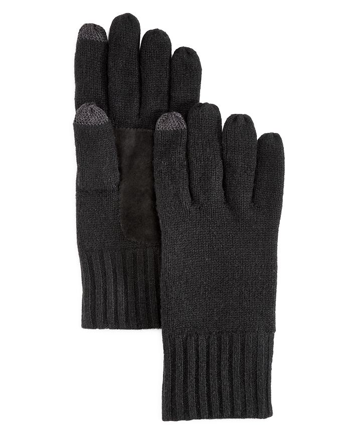 The Men's Store At Bloomingdale's Suede Patch Tech Gloves - 100% Exclusive In Gray/brown