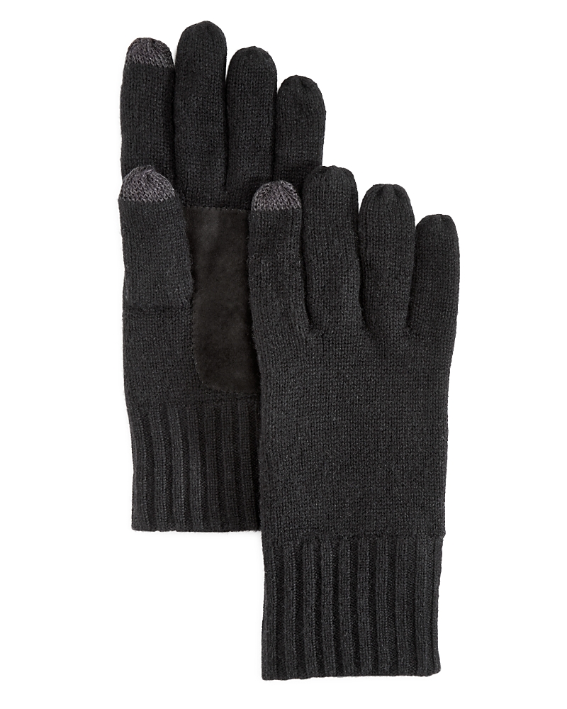 The Men's Store At Bloomingdale's Suede Patch Tech Gloves - Exclusive In Black/black