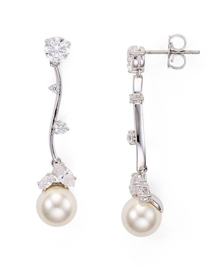 Nadri Elegant Drop Earrings In Silver