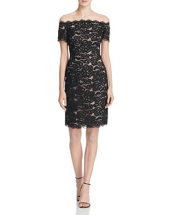 Adrianna Papell Off-The-Shoulder Lace Dress | Bloomingdale's
