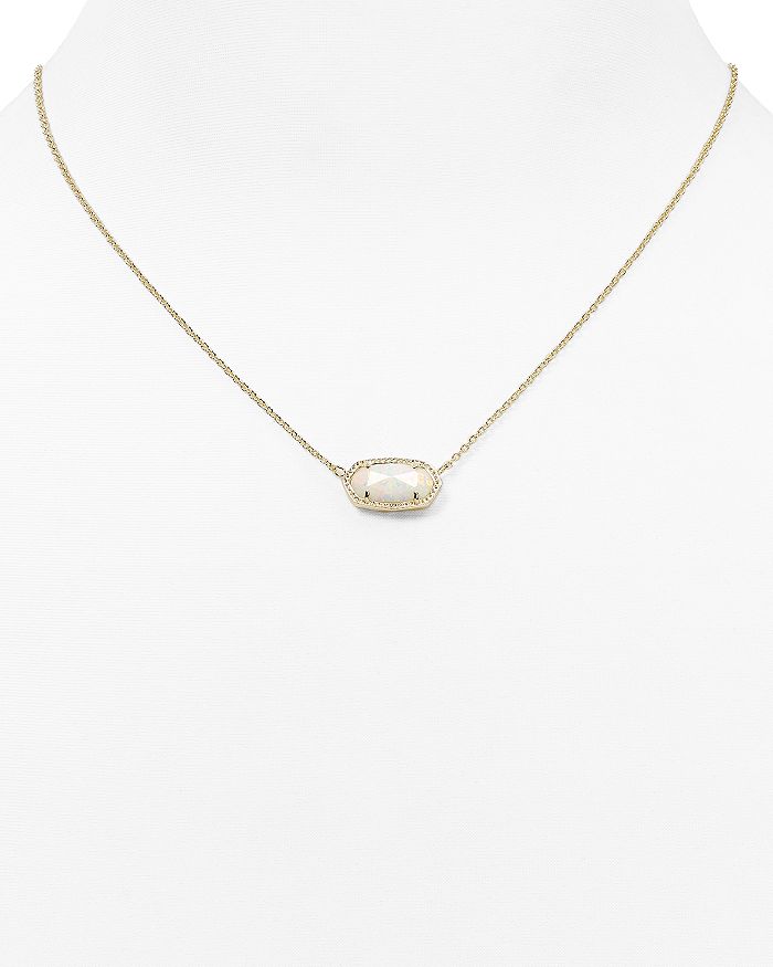 Kendra Scott Elisa Kyocera Opal Necklace, 15 In White Kyocera/gold