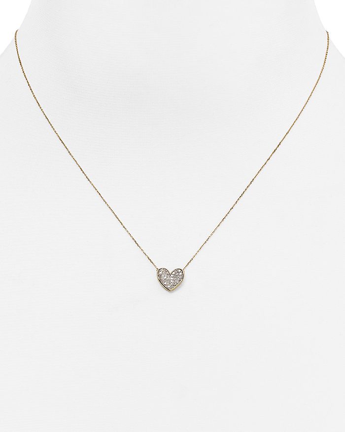 Adina Reyter 14k Yellow Gold Folded Heart Pendant Necklace With Diamonds, 14