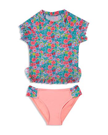 Hula Star Girls Rose Tango Rash Guard 2 Piece Swimsuit Little