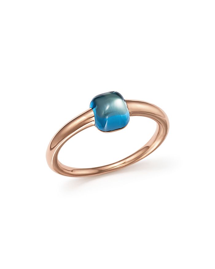 POMELLATO M'AMA NON M'AMA RING WITH LONDON BLUE TOPAZ IN 18K ROSE GOLD,PAB0041O7000000OY