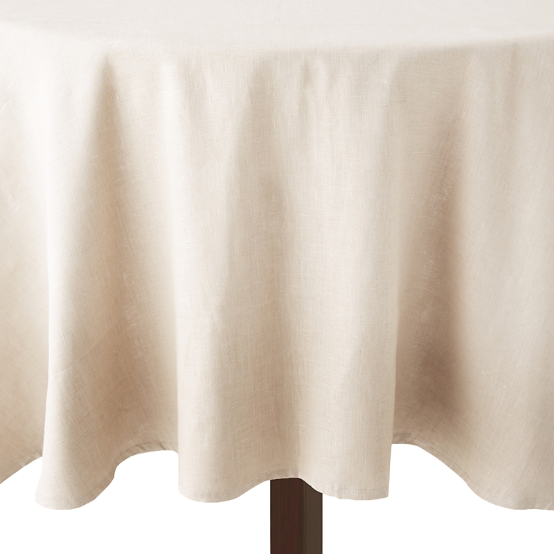 Sferra Festival Round Linen Tablecloth In Natural