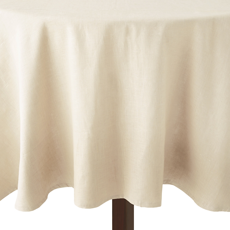 Sferra Festival Round Linen Tablecloth In Oyster