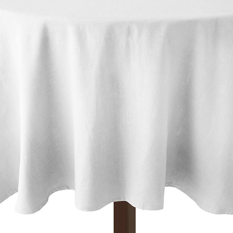 Sferra Festival Round Linen Tablecloth In White