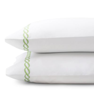 Matouk Classic Chain Standard Pillowcase, Pair In Spring Green