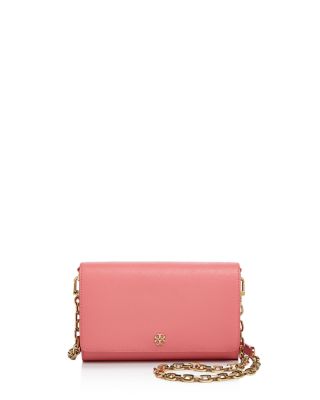 Sold Tory Burch Robinson Brown Saffiano Leather Chain Wallet