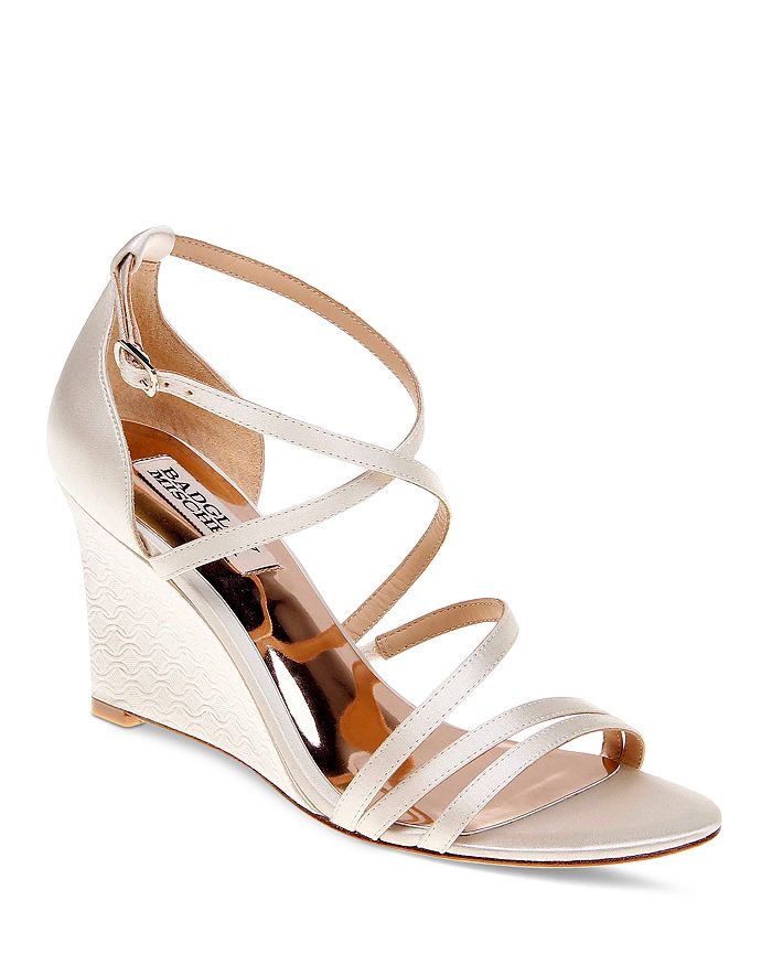Badgley Mischka Bonanza Satin Strappy Wedge Sandals Bloomingdale s