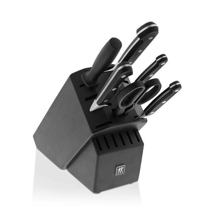 Zwilling J.a. Henckels Professional 7-piece Black Knife Block Set In Silver