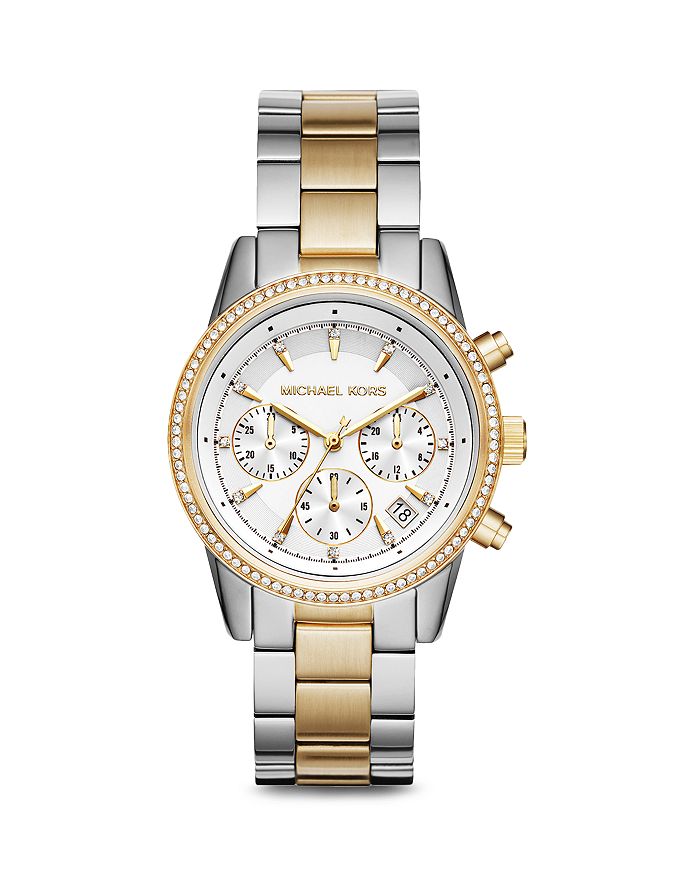 Shop Michael Kors Ritz Watch, 37mm In Silver/gold