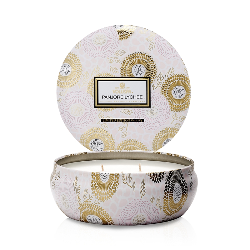 Voluspa Panjore Lychee 3 Wick Tin Candle, 12 oz.