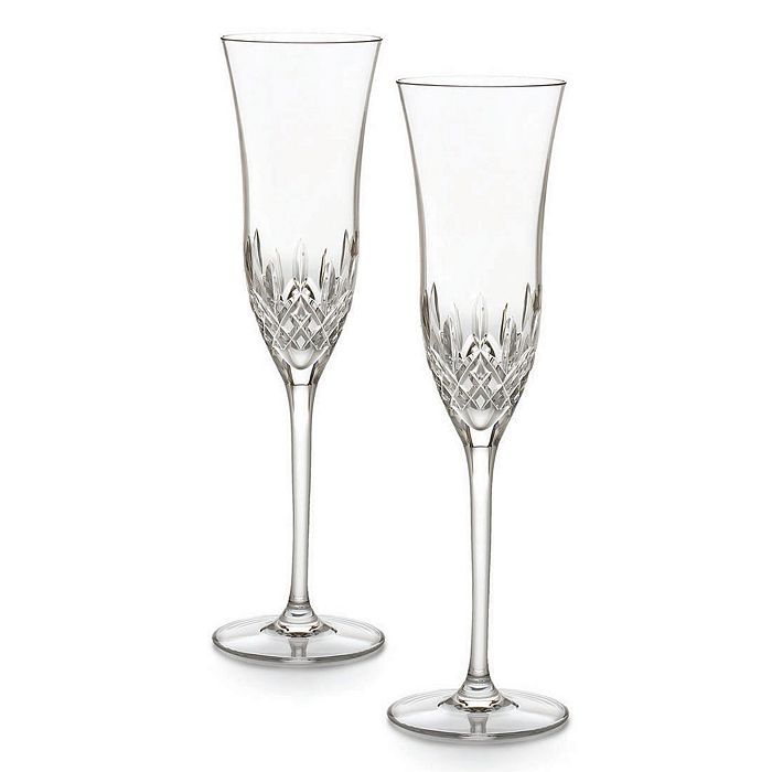 Waterford Lismore Essence Boxed Champagne Flutes, Set Of 2 In Clear