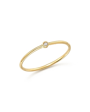 ZOË CHICCO 14K YELLOW GOLD THIN RING WITH DIAMOND