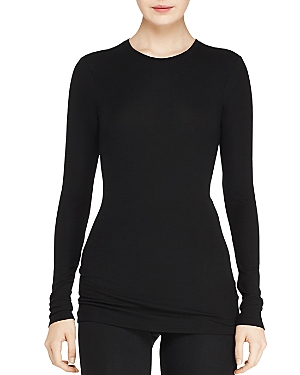 Atm Anthony Thomas Melillo Ribbed Long Sleeve Tee In Black