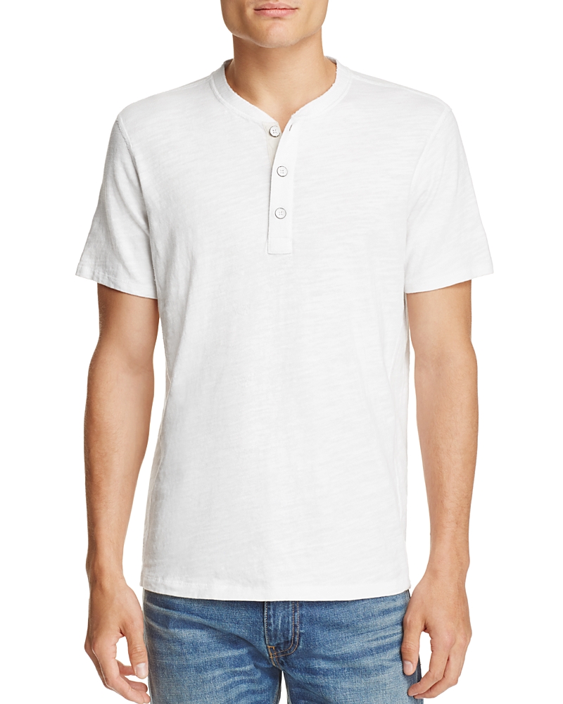 Rag & Bone White Cotton Classic Short Sleeve Henley In White