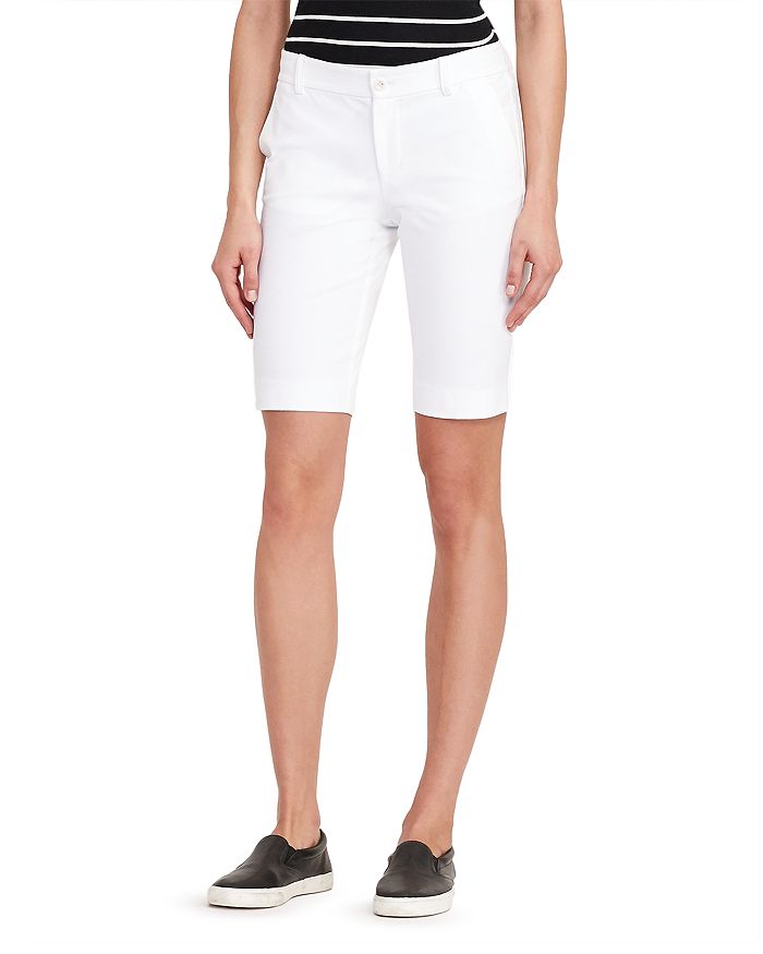 Ralph Lauren Lauren  Twill Bermuda Shorts In White