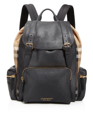 Burberry - Grainy Leather House Check Rucksack