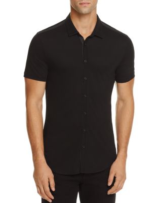 John Varvatos Collection Pima Cotton Knit Slim Fit Button-Down Shirt ...