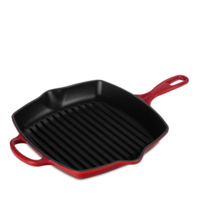 Le Creuset Signature 10.25 Cast Iron Square Skillet Grill - Cerise