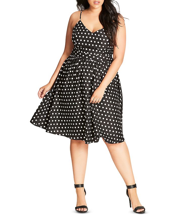 City Chic Plus City Chic Polka Dot Dress Bloomingdale s
