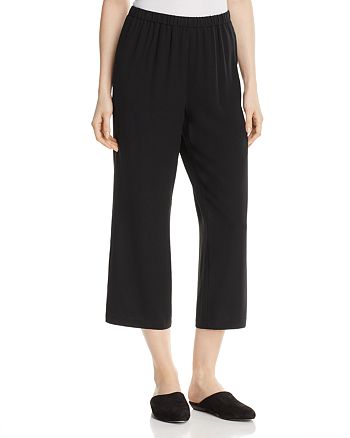 Eileen Fisher Straight Crop Silk Pants, Regular & Petite | Bloomingdale's