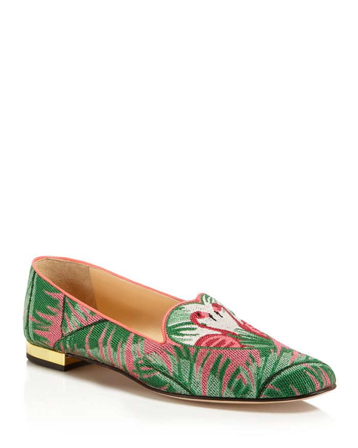 Charlotte Olympia Flamingo Smoking Slipper Flats | Bloomingdale's