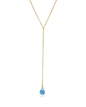 Bloomingdale's - Blue Topaz Y Necklace in 14K Yellow Gold, 29" - 100% Exclusive