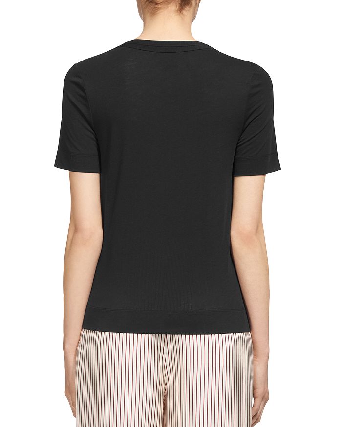 Shop Whistles Rosa Double Trimmed Tee In Black