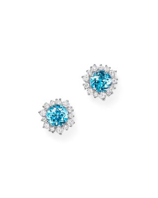 Swiss Blue Topaz Earrings In 14K White Gold Swiss Blue Topaz Earrings In 14K White Gold