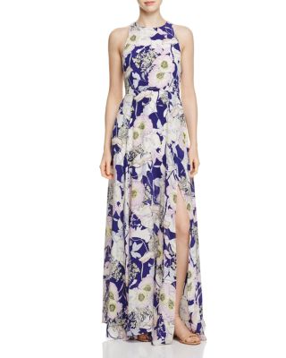 yumi spring flower print maxi dress