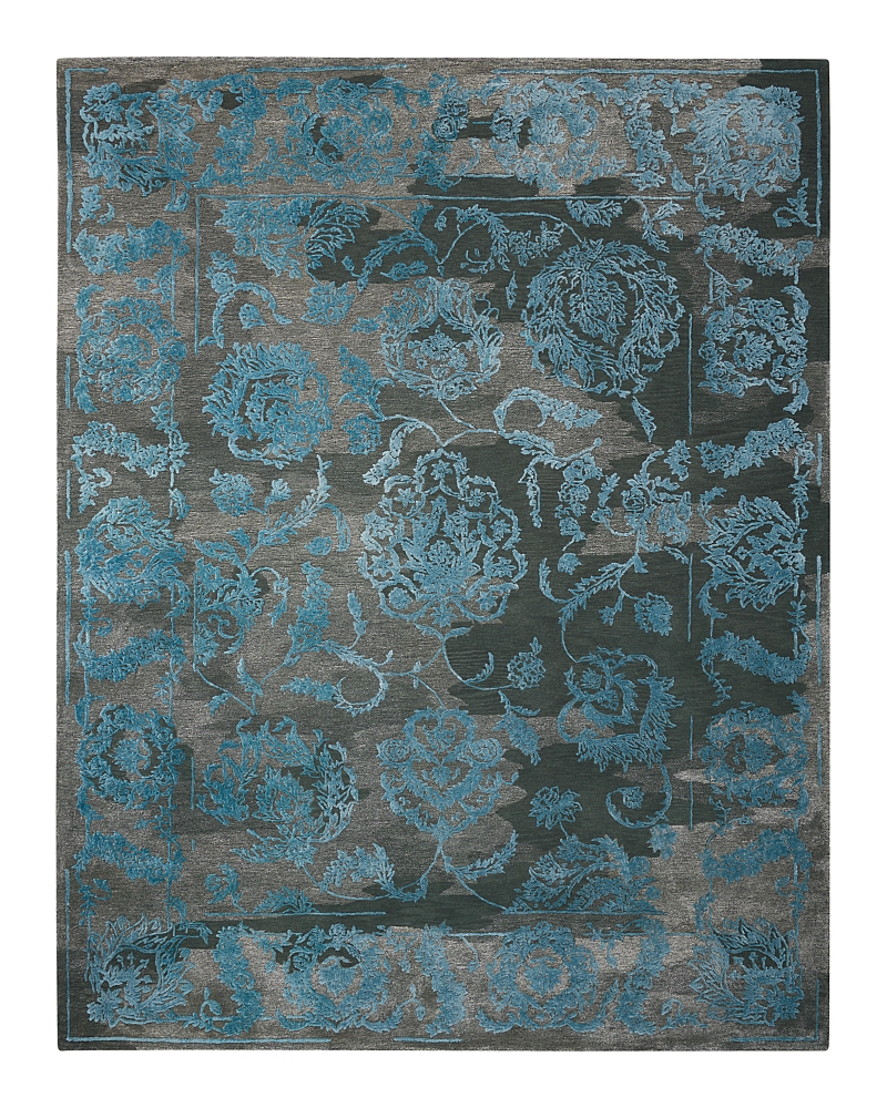 Nourison Opaline Opa12 Rug, 5'6 X 7'5 In Charcoal/blue