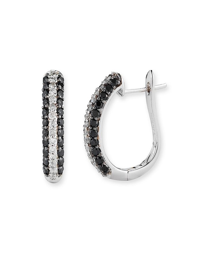 Bloomingdale's Black And White Diamond Earrings In 14k White Gold In Black/white