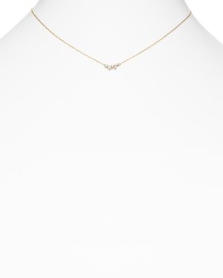 14K Yellow Gold Scattered Diamond Necklace, 15"