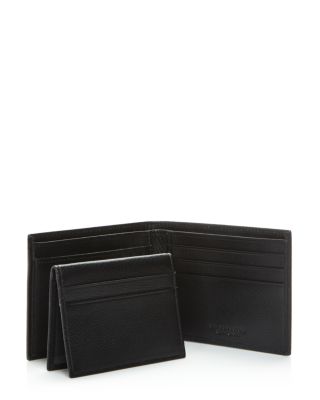 RFID-Protected Pebble Leather Bi-Fold Wallet with Removable Card Case - Exclusive