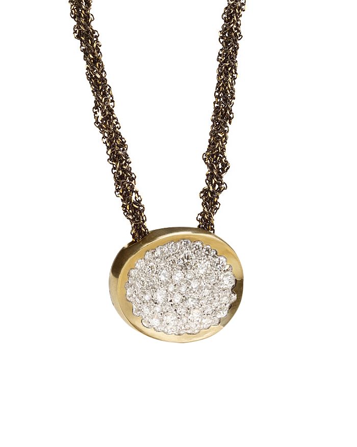 Antonini 18k Yellow Gold Matera Silvermist Diamond Pendant Necklace, 16 In White/gold