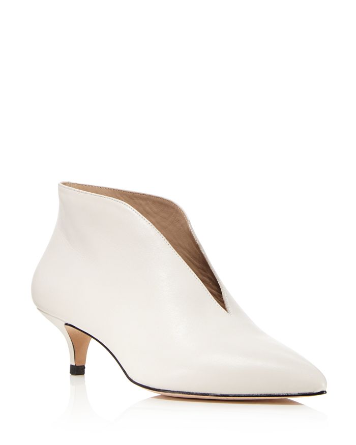 White kitten cheap heel bootie