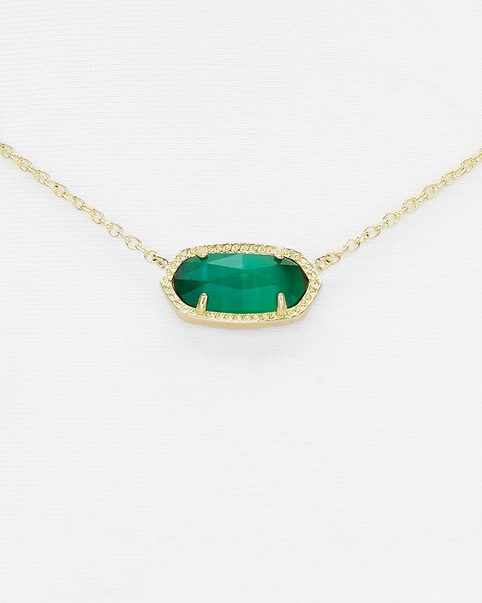 Shop Kendra Scott Elisa Birthstone Necklace, 15 In May/emerald Cats Eye